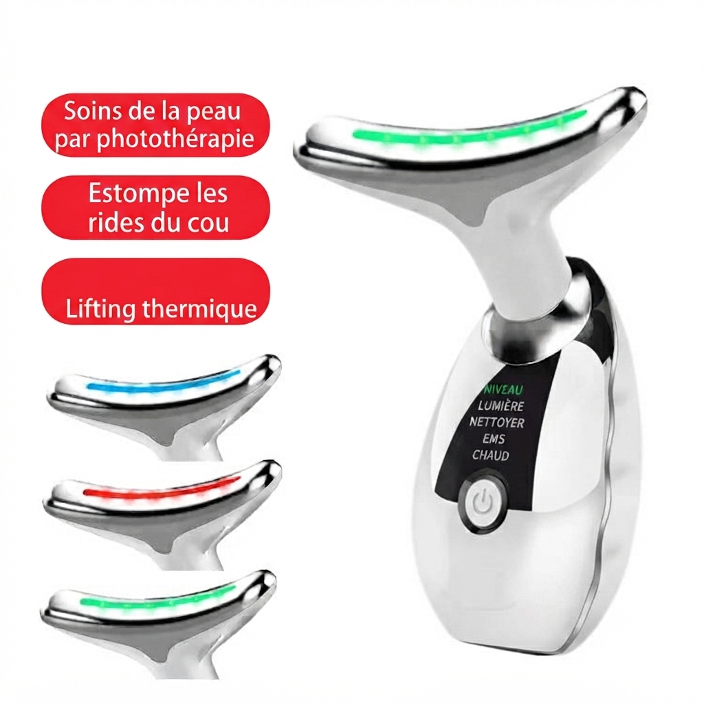 Appareil lifting LED visage anti-âge luminothérapie expert de poche. Sans fil (sac a main)