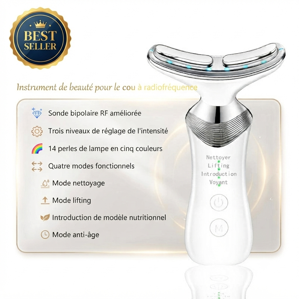 Appareil lifting LED visage anti-âge luminothérapie expert de poche. Sans fil (sac a main)