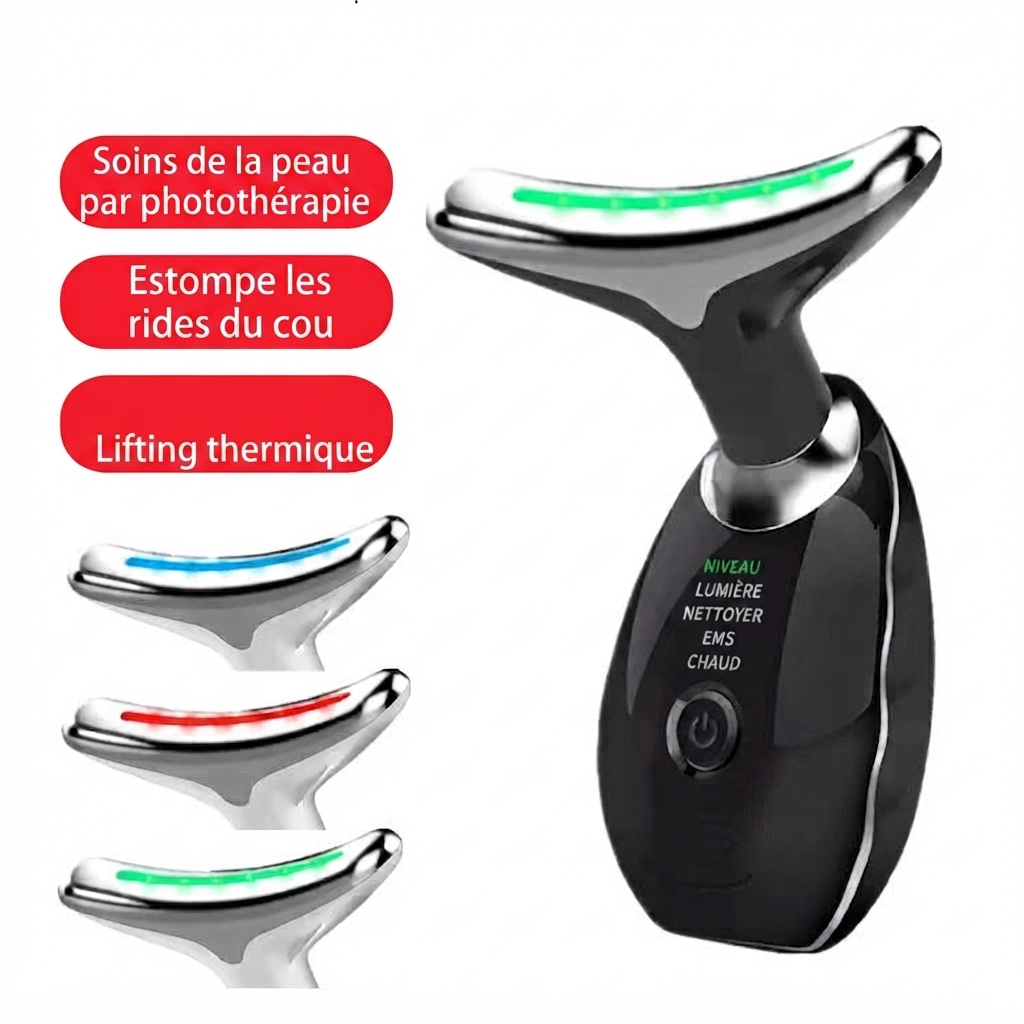 Appareil lifting LED visage anti-âge luminothérapie expert de poche. Sans fil (sac a main)