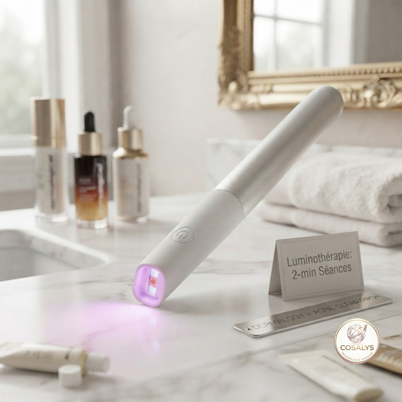 Stylo traitement anti-acné par lumière/luminothérapie et chaleur thérapeutique pour éliminer les boutons - sans fil