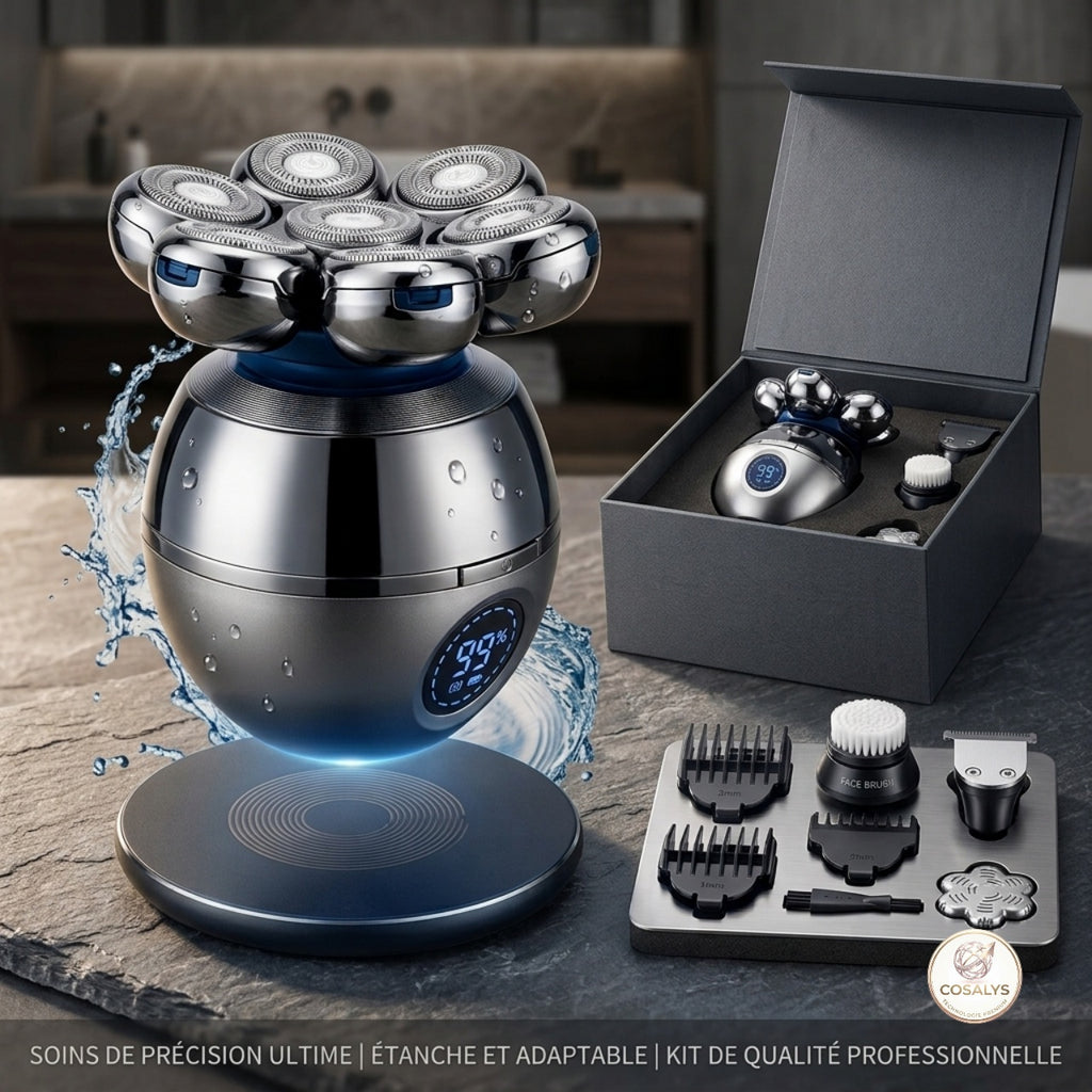 Rasoir électrique crâne et barbe shaver sans fil étanche IPX7