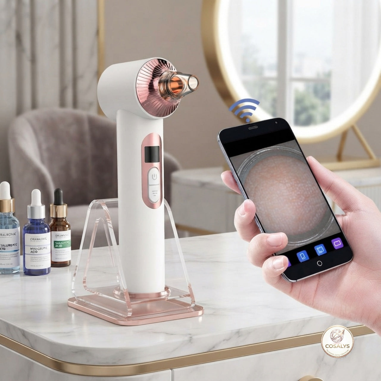 Extracteur de points noirs électrique et aspirateur de pores connecté camera