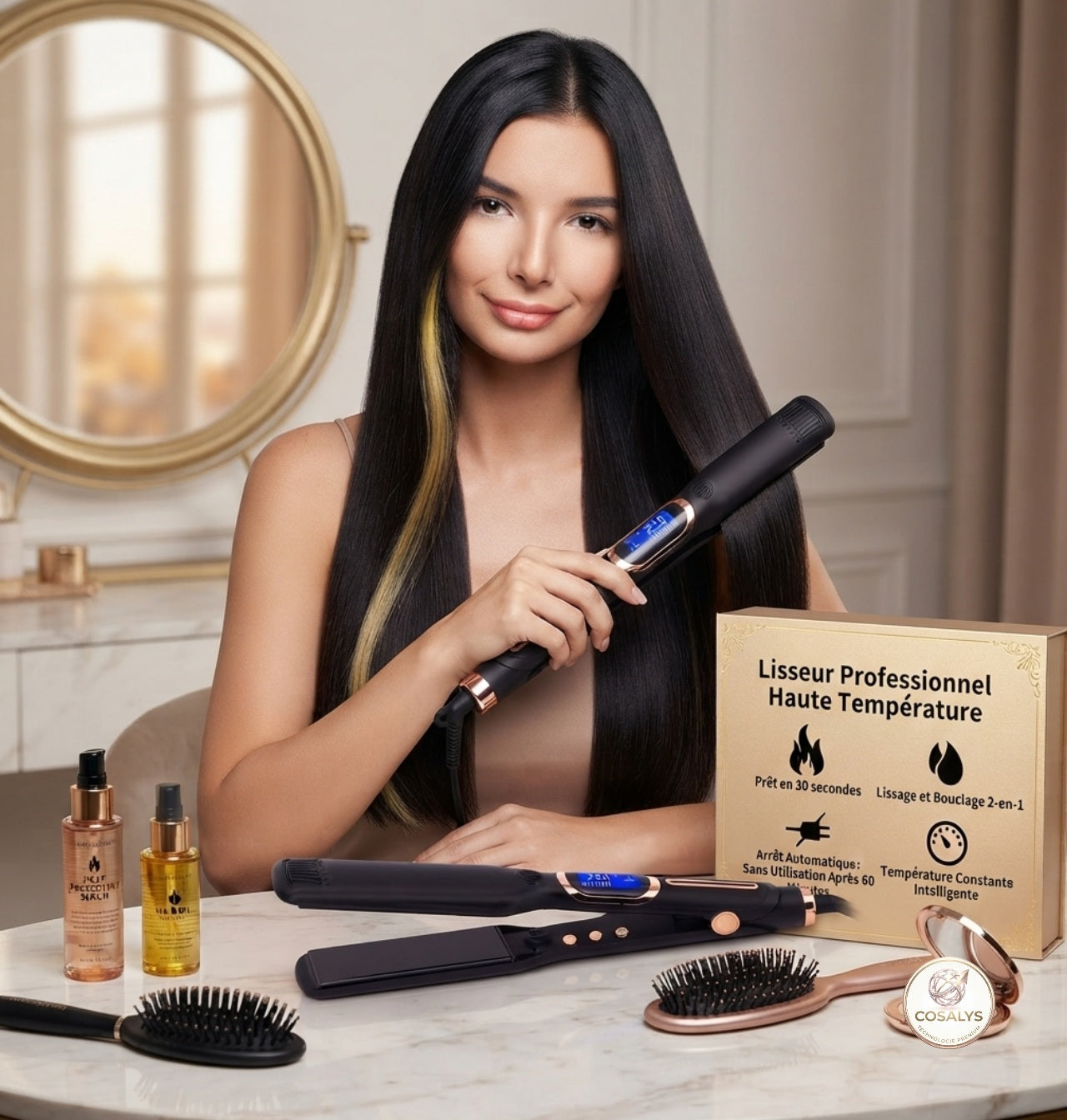 Lisseur styler raide - fer à lisser - professionnel en céramique.