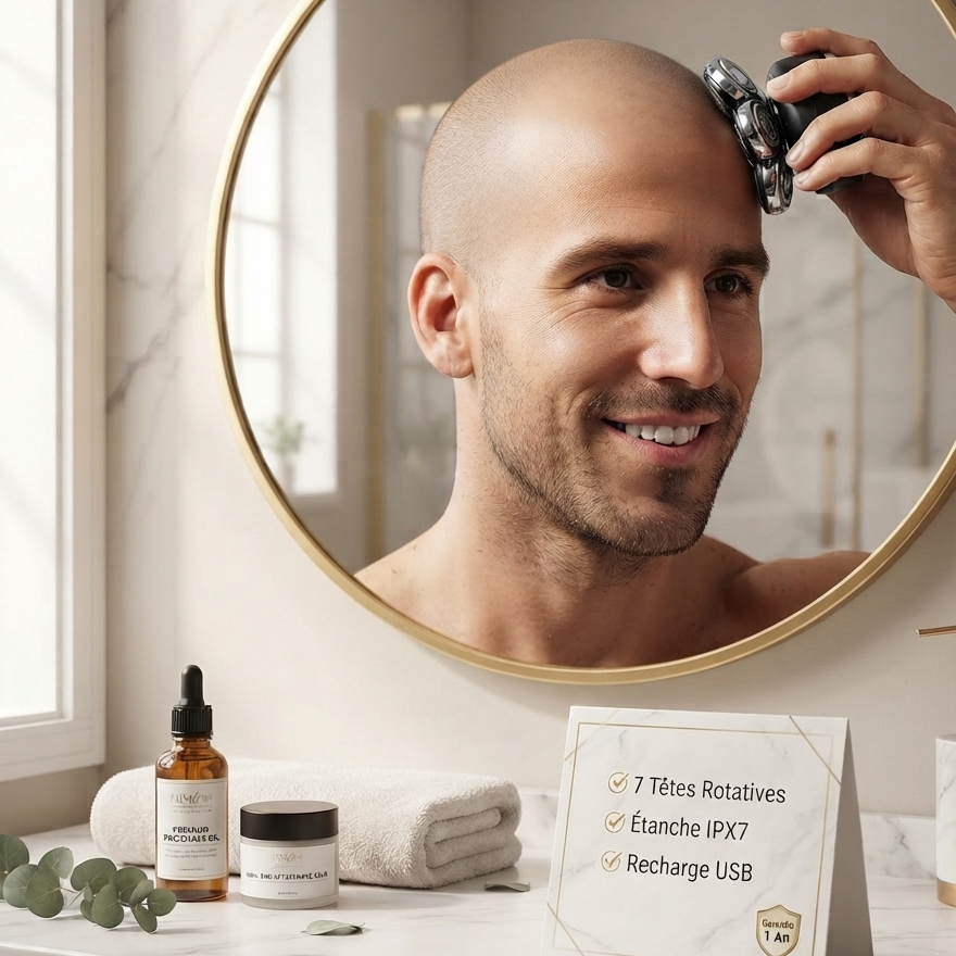Rasoir électrique crâne et barbe shaver sans fil étanche IPX7