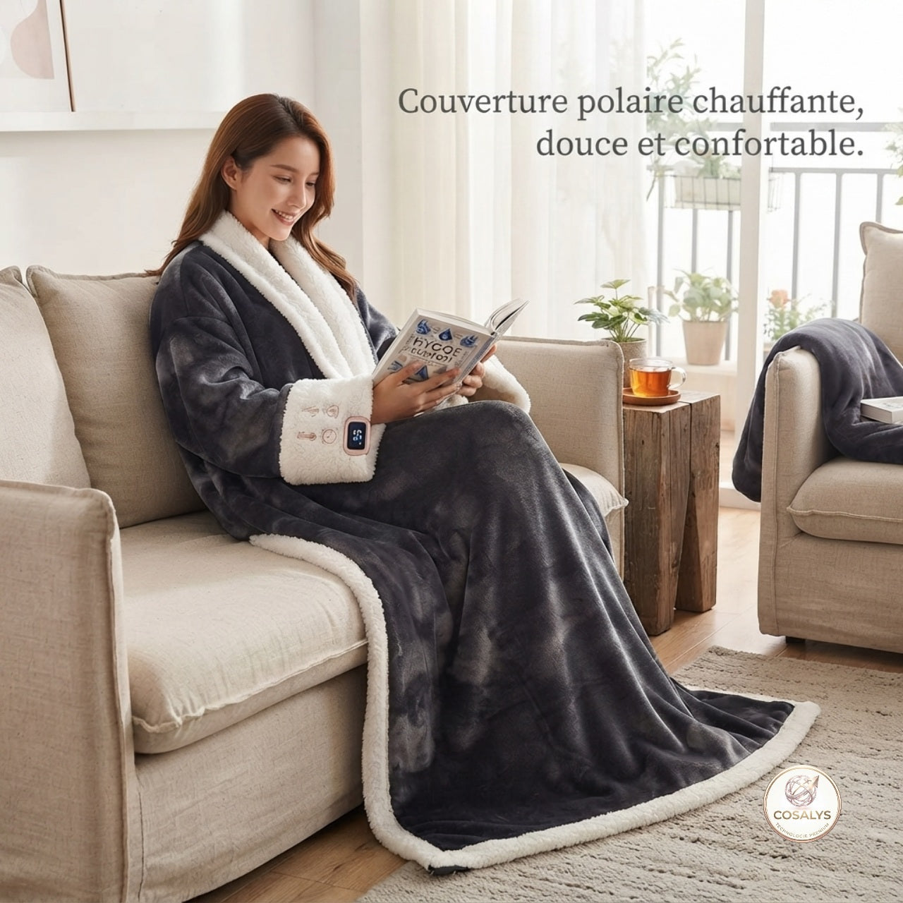 Peignoir plaide ouverture chauffant/chauffante