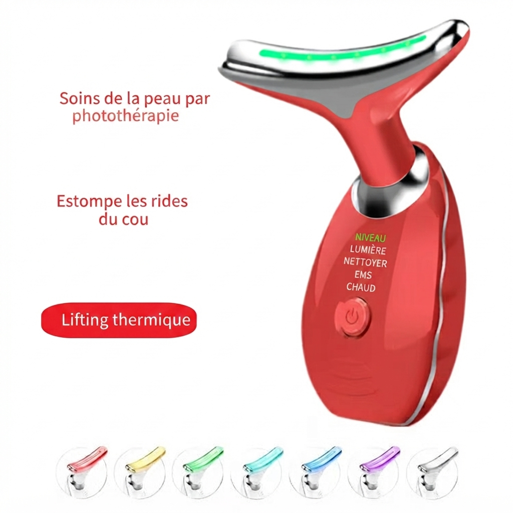 Appareil lifting LED visage anti-âge luminothérapie expert de poche. Sans fil (sac a main)