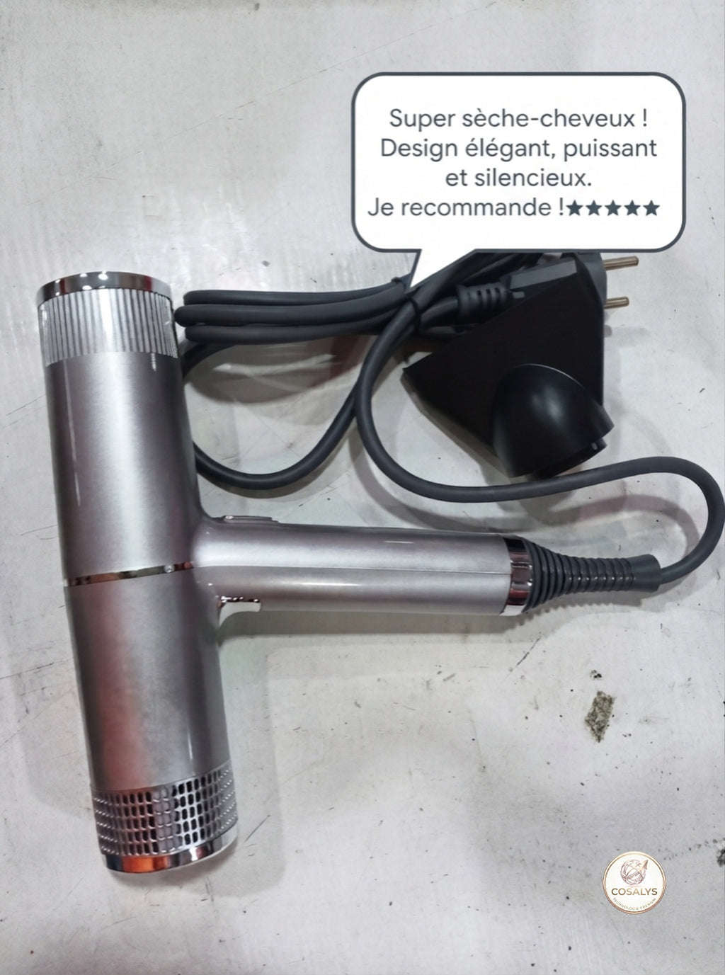 Sèche-cheveux ionique haute vitesse réglable - ionique - 3 embouts 1200W