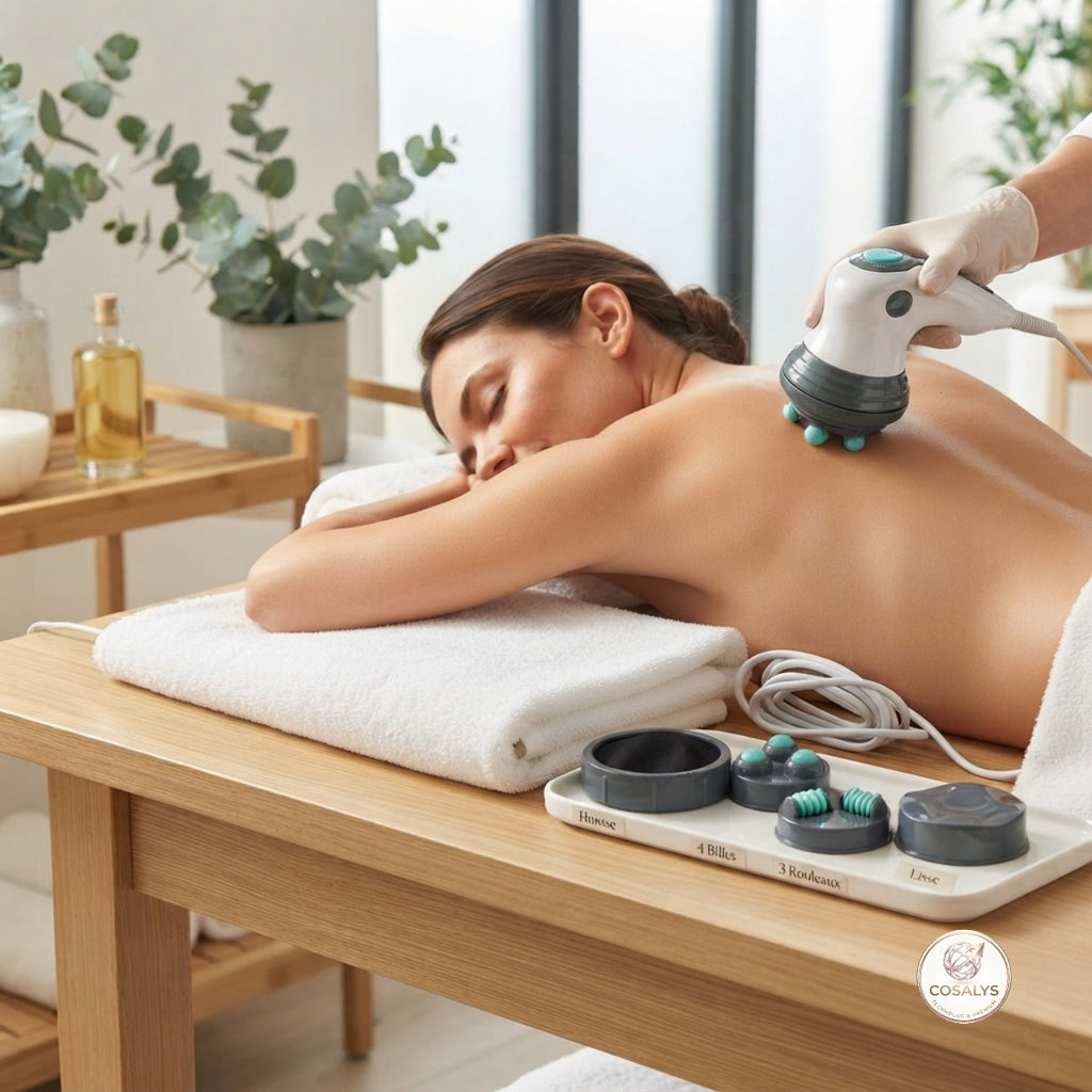Appareil massage anti-cellulite électrique multifonction - 4 têtes interchangeables